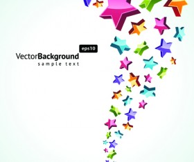 Colorful Stars with backgrounds vector set 03
