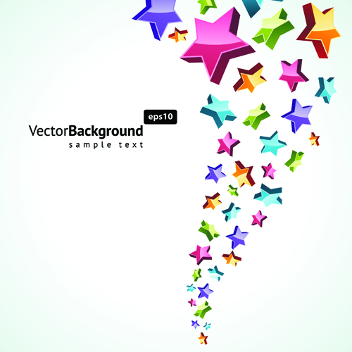 Colorful Stars with backgrounds vector set 03