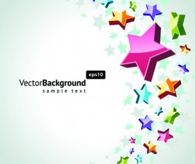 Colorful Stars with backgrounds vector set 04