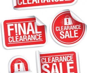 Color discount Stickers design vector graphics 01