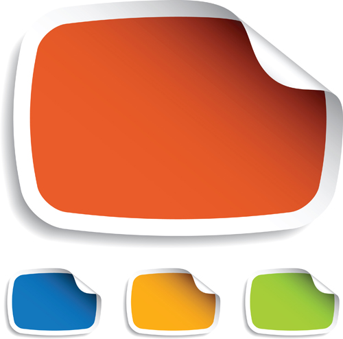 Color discount Stickers design vector graphics 03