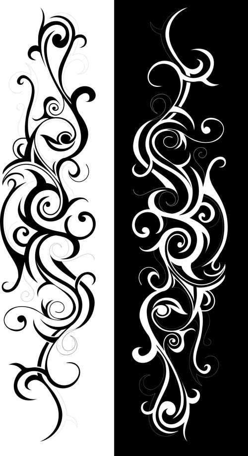 Swirls decor design vector set 03