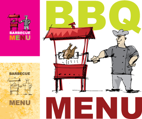 Chef with menu cover Templates vector graphic 01