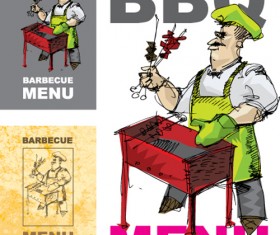 Chef with menu cover Templates vector graphic 03