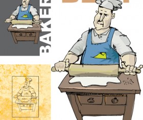 Chef with menu cover Templates vector graphic 04