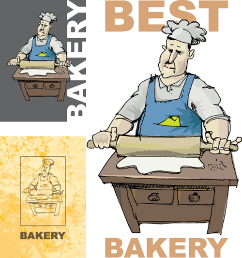 Chef with menu cover Templates vector graphic 04