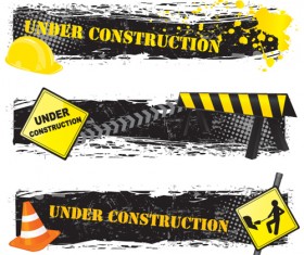 Construction signs mix Garbage elements vector 03