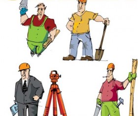 Workers in the Under construction vector 04