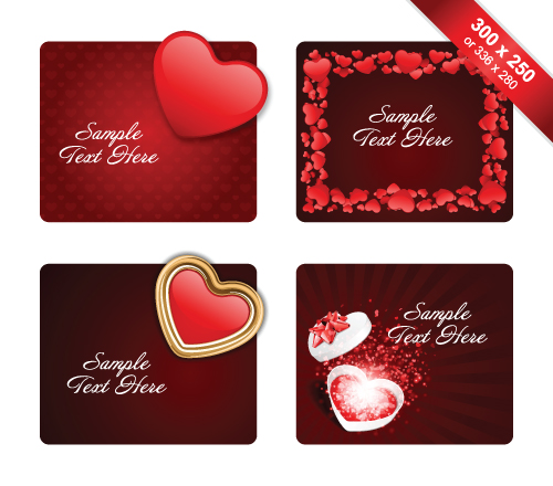 Various Valentines Day Cards design vector set 10