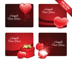 Various Valentines Day Cards design vector set 04