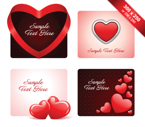 Various Valentines Day Cards design vector set 06