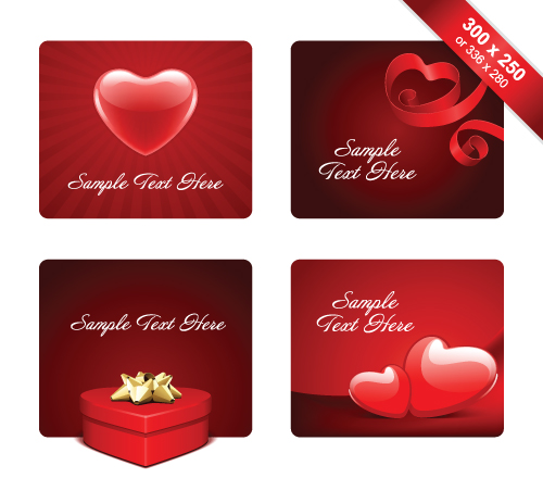 Various Valentines Day Cards design vector set 07