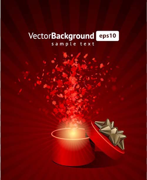 Vector Background with Gift Box set 02