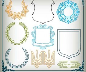 Various Swirl Templates Frame vector free download