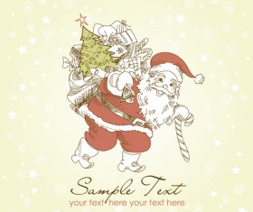 Hand drawn Vintage Santa vector material 01