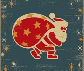Hand drawn Vintage Santa vector material 04