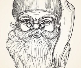 Hand drawn Vintage Santa vector material 05