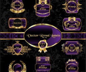 Different Vintage styled labels vector material 01