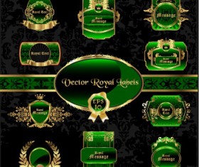 Different Vintage styled labels vector material 02