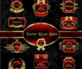Different Vintage styled labels vector material 03