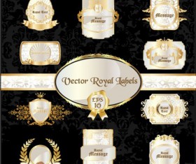 Different Vintage styled labels vector material 04