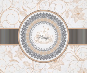 Vintage backgrounds with luxurious Floral vector 01