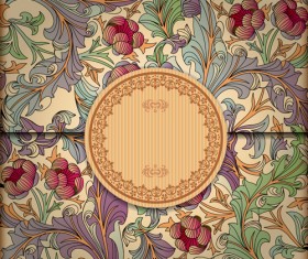 Vintage backgrounds with luxurious Floral vector 05