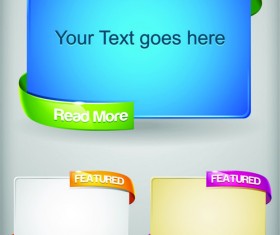 Web ribbons elements and button vector 05