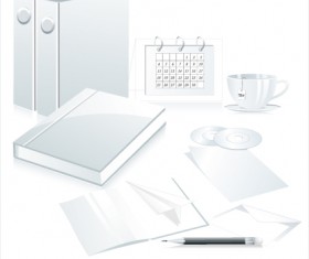 Set of White objects In life elements vector material 01