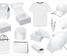 Set of White objects In life elements vector material 10