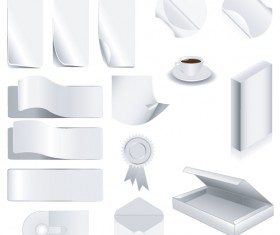 Set of White objects In life elements vector material 05