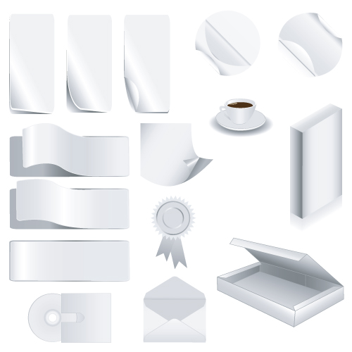 Set of White objects In life elements vector material 05