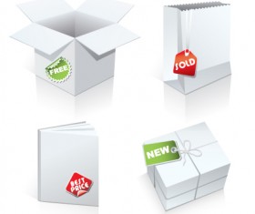 Set of White objects In life elements vector material 06