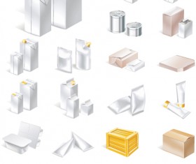 Set of White objects In life elements vector material 08