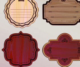 Various Wooden label design vector 02