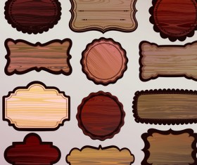 Various Wooden label design vector 03