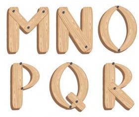 Creative Wooden Alphabet design vector set 02
