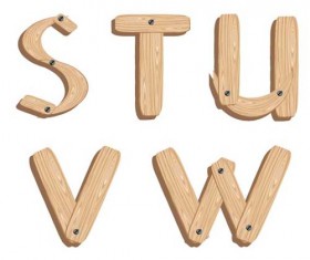 Creative Wooden Alphabet design vector set 03