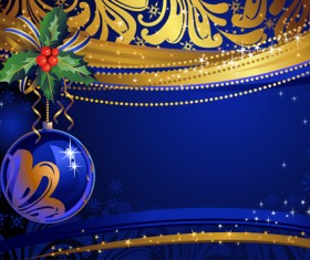 Shiny Xmas decorations design vector 05