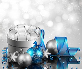 Shiny Xmas decorations design vector 06