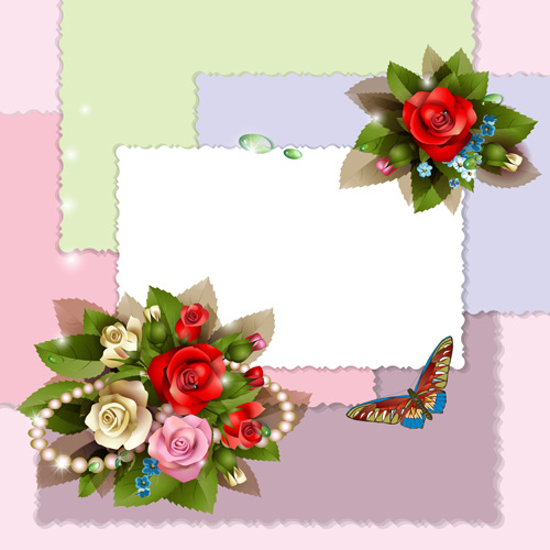 Vector Background with flowers design elements 02