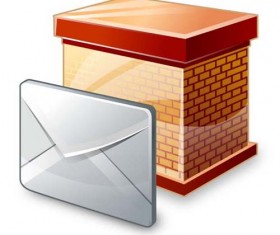 Set of block email icon vector