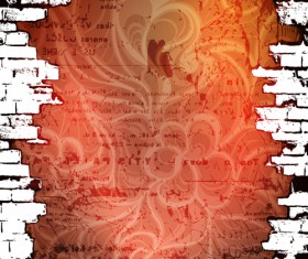 Brick wall Object backgrounds vector graphics 01