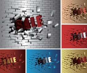 Brick wall Object backgrounds vector graphics 03