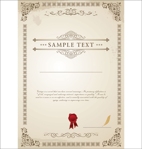 Vector Templates of certificates design set 01