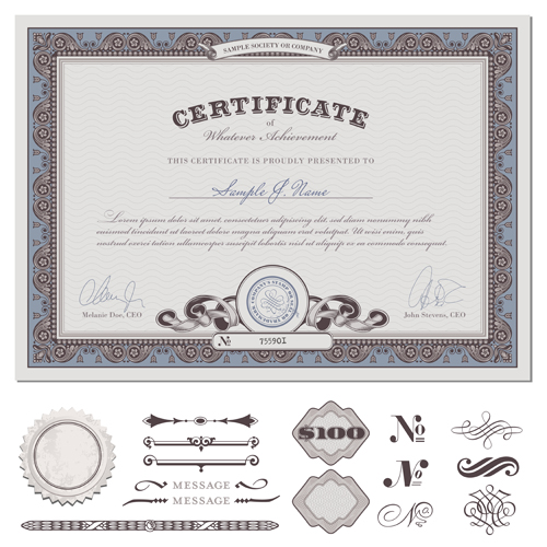 Vector Templates of certificates design set 02