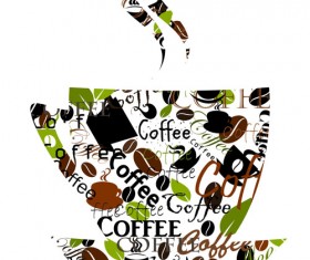 Set of Creative Coffee design elements vector material 02