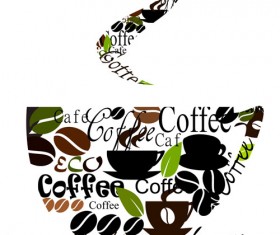 Set of Creative Coffee design elements vector material 03