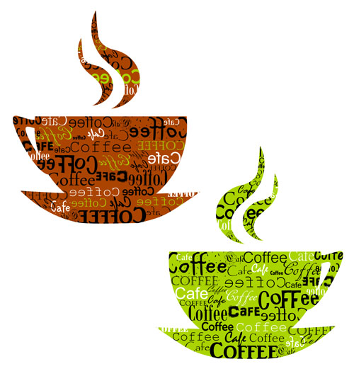 Set of Creative Coffee design elements vector material 04