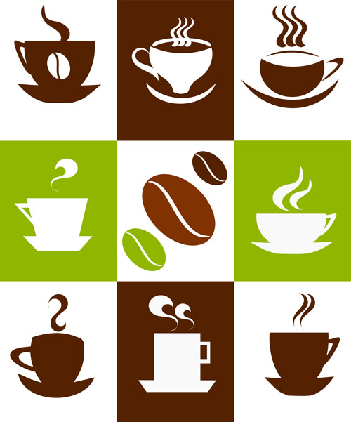 Set of Creative Coffee design elements vector material 05